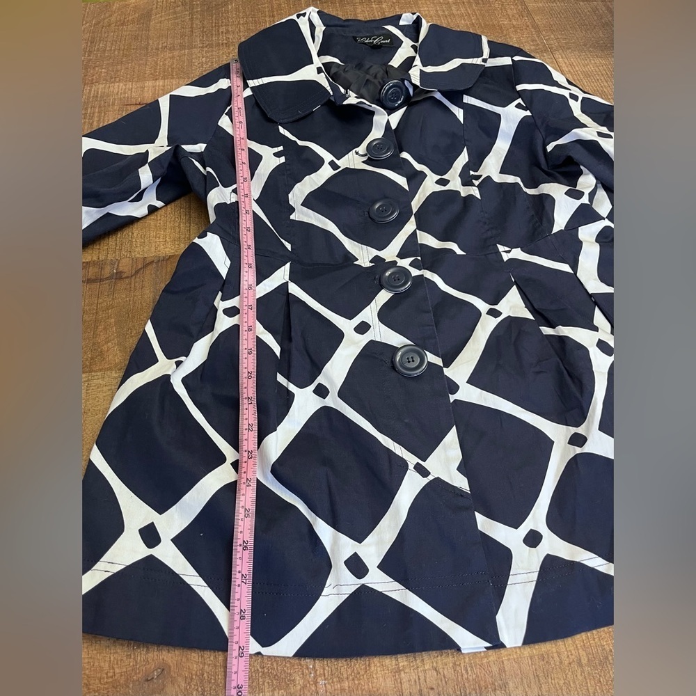 Eden Court Navy and White Women's Coat - Picture 3 of 8